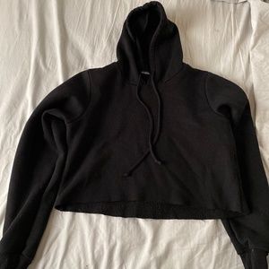 Black Crop sweater with hood